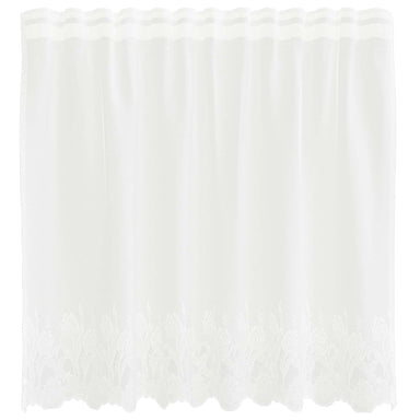Kantgordijn met gordijnen Bloemen Wit 80 x 150 cm Polyester