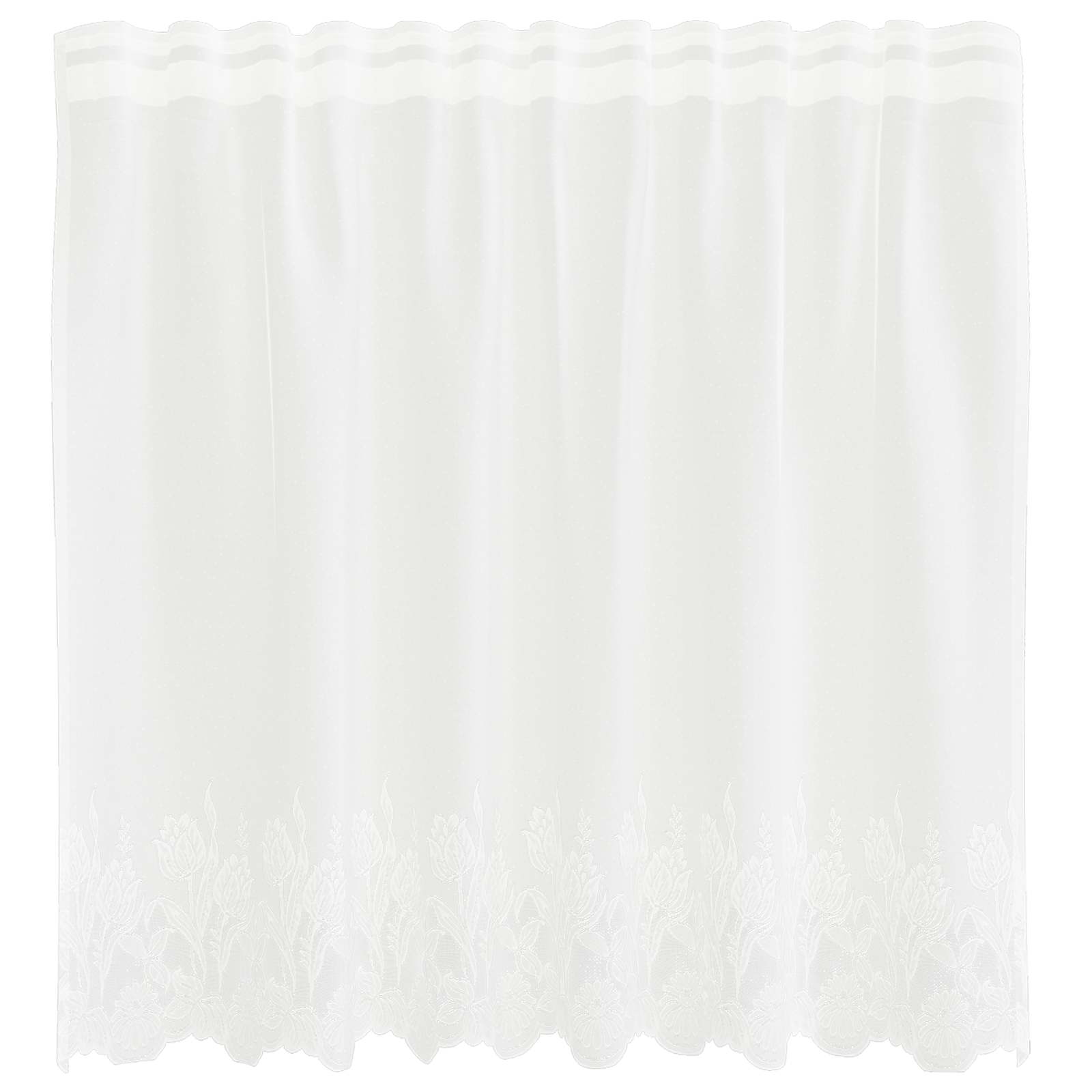 Kantgordijn met gordijnen Bloemen Wit 100 x 150 cm Polyester