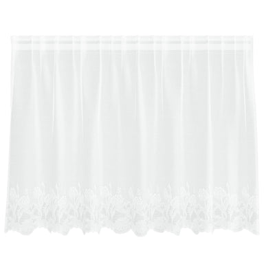 Kantgordijn met gordijnen Bloemen Wit 80 x 200 cm Polyester