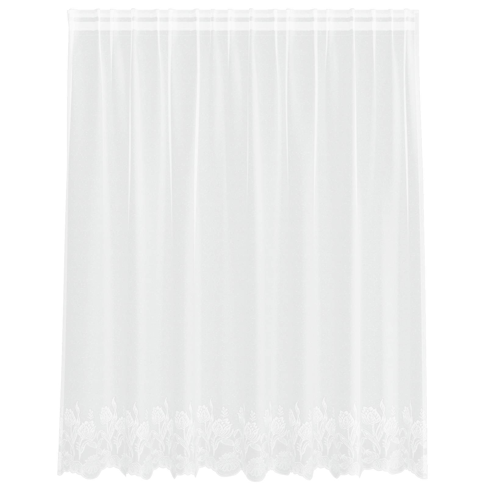 Kantgordijn met gordijnen Bloemen Wit 140 x 200 cm Polyester