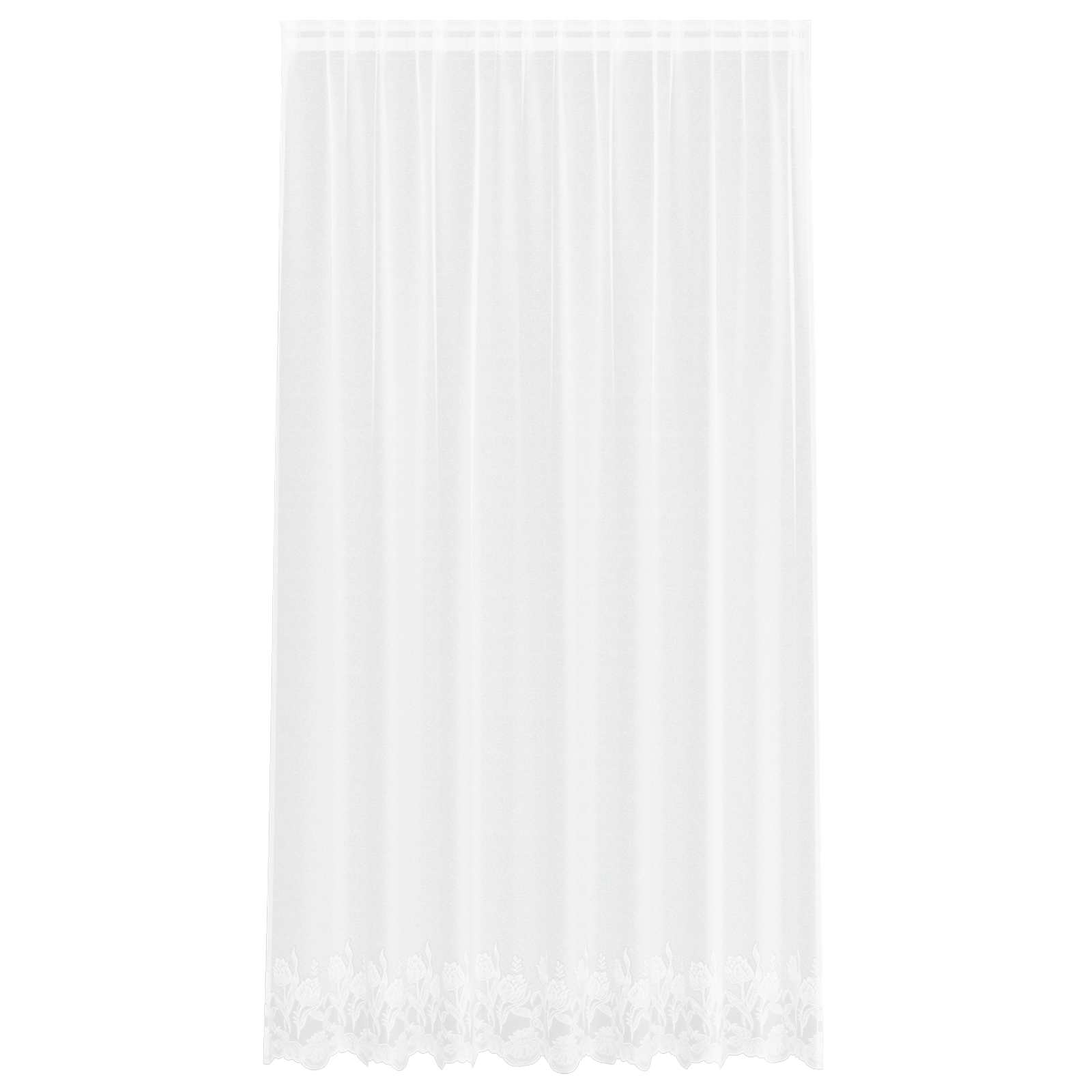 Kantgordijn met gordijnen Bloemen Wit 245 x 200 cm Polyester