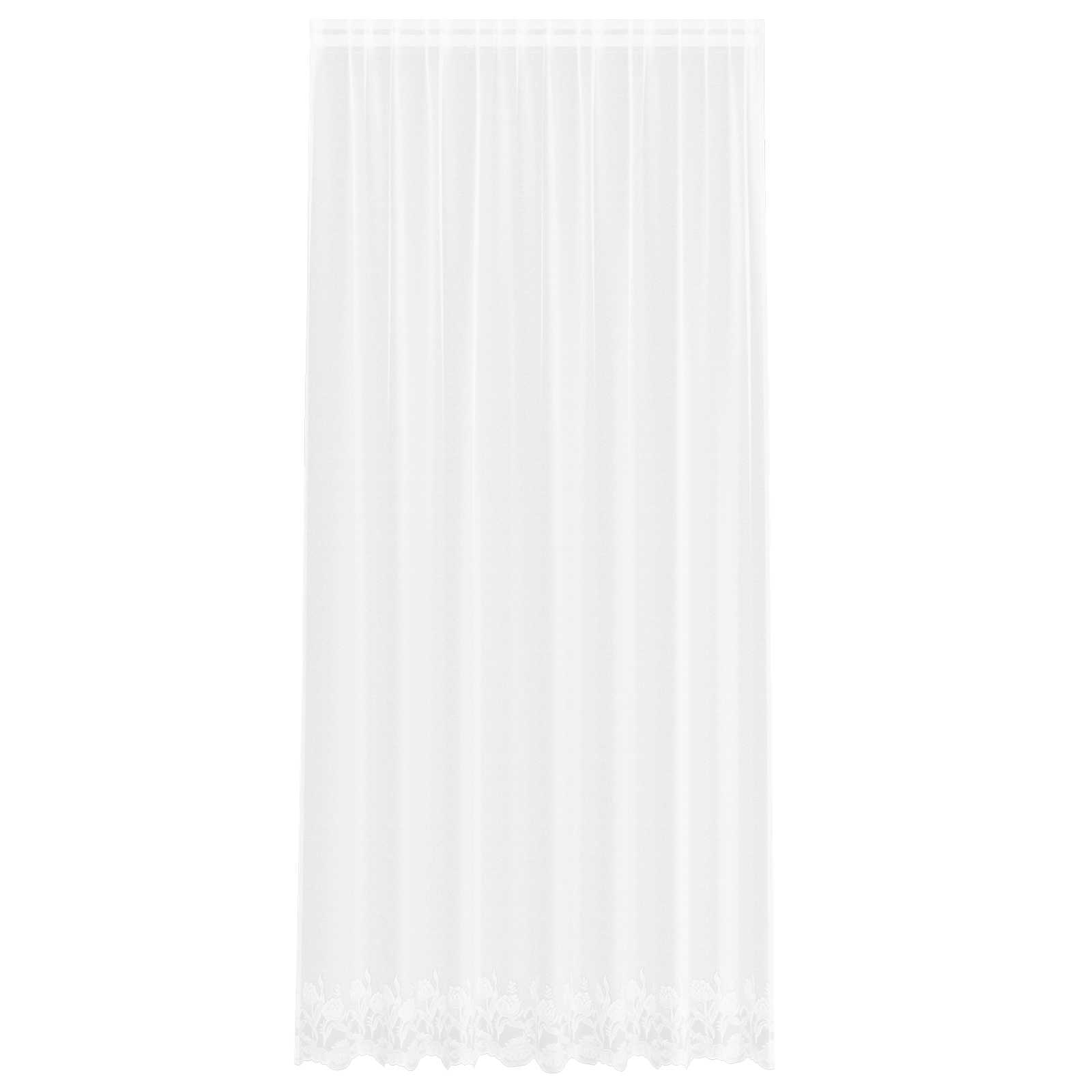 Kantgordijn met gordijnen Bloemen Wit 280 x 200 cm Polyester