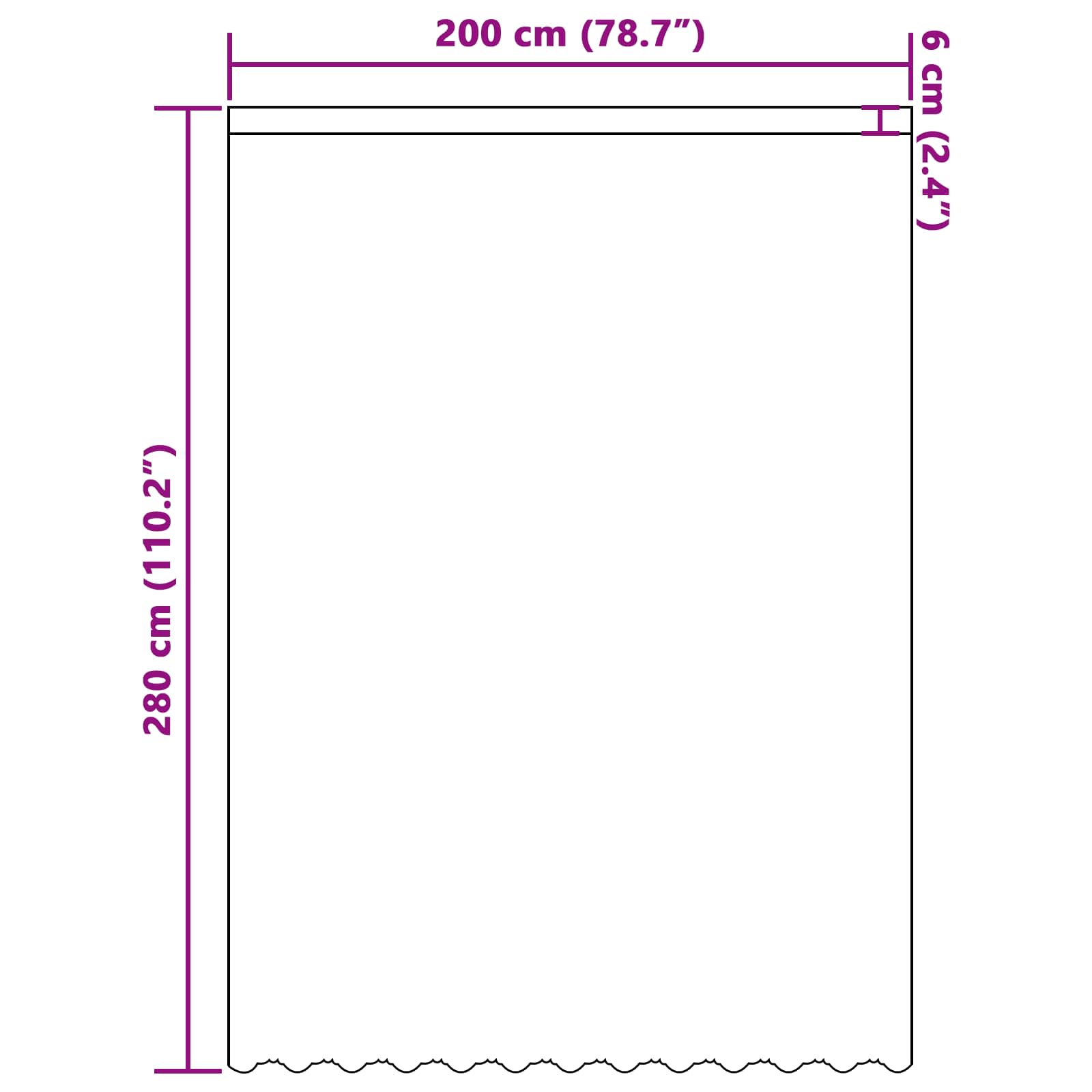 Kantgordijn met gordijnen Bloemen Wit 280 x 200 cm Polyester