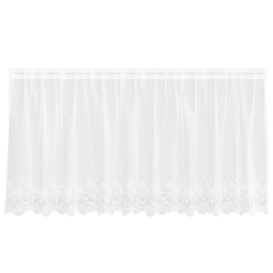 Kantgordijn met gordijnen Bloemen Wit 80 x 300 cm Polyester