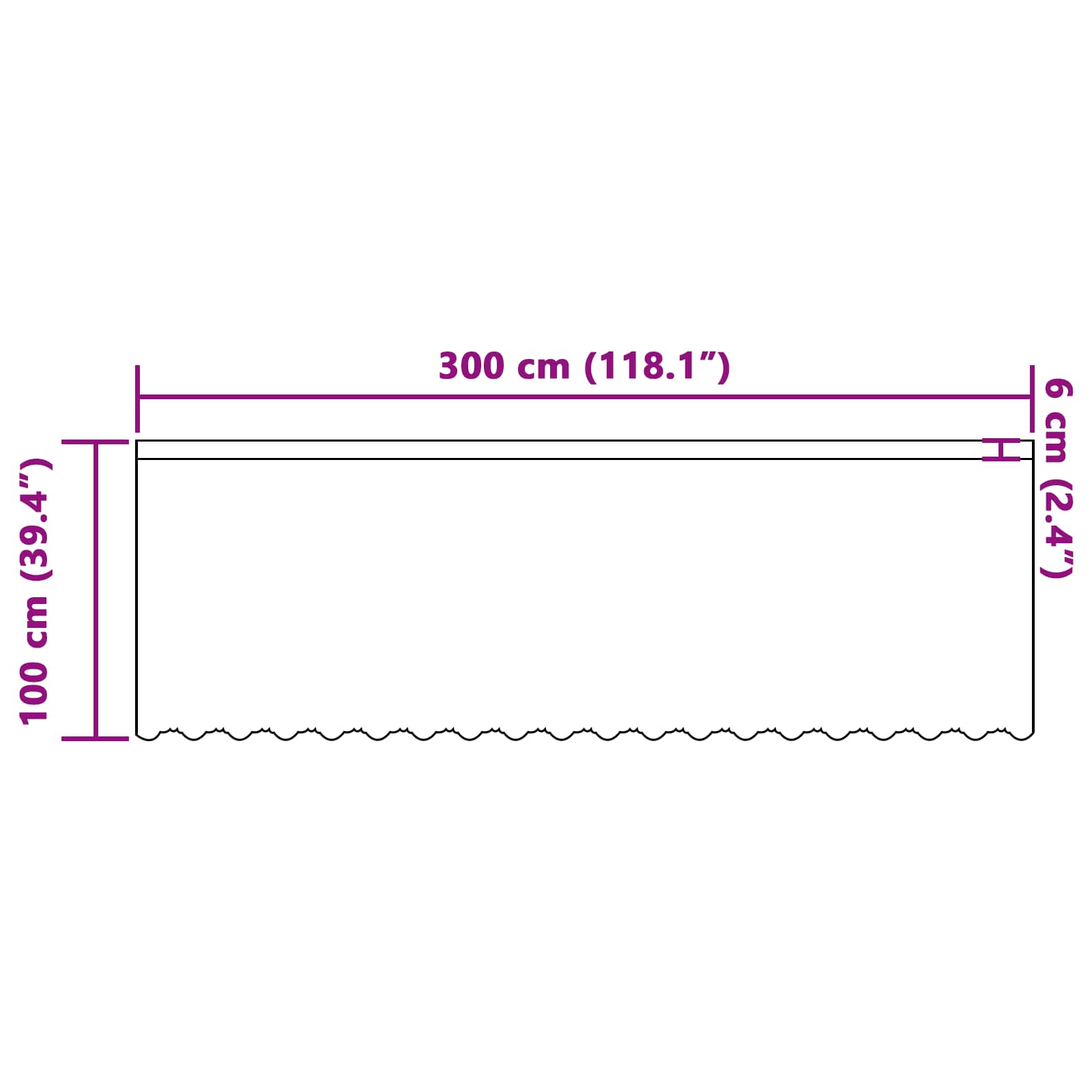 Kantgordijn met gordijnen Bloemen Wit 100 x 300 cm Polyester
