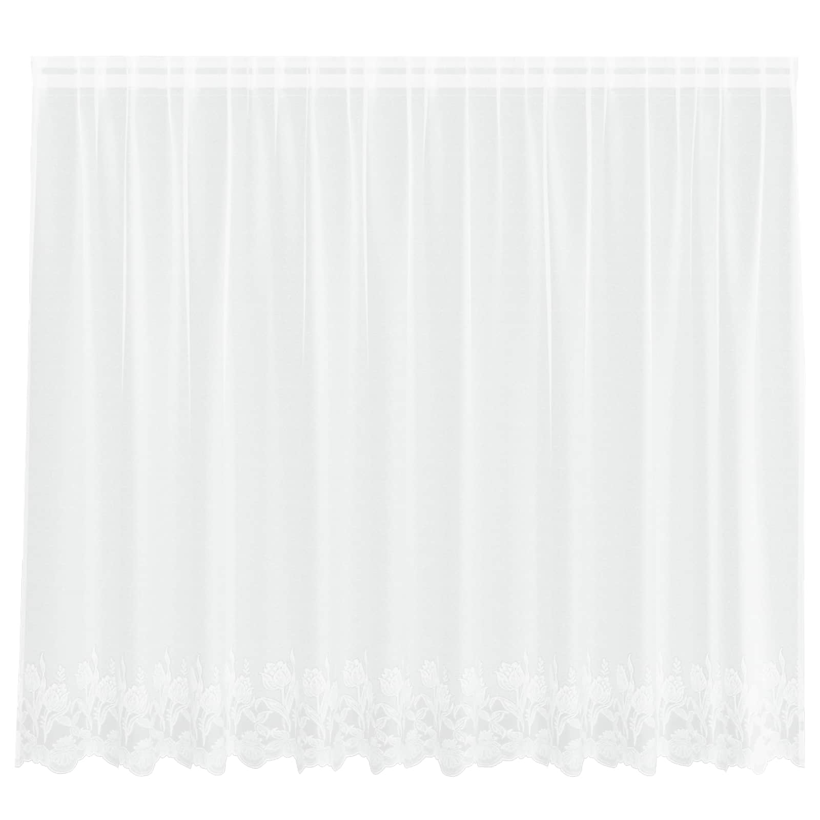Kantgordijn met gordijnen Wit 300 x 140 cm Polyester