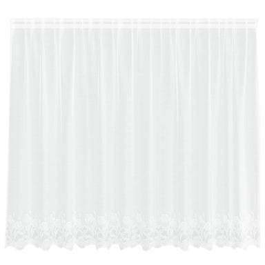 Kantgordijn met gordijnen Bloemen Wit 160 x 300 cm Polyester