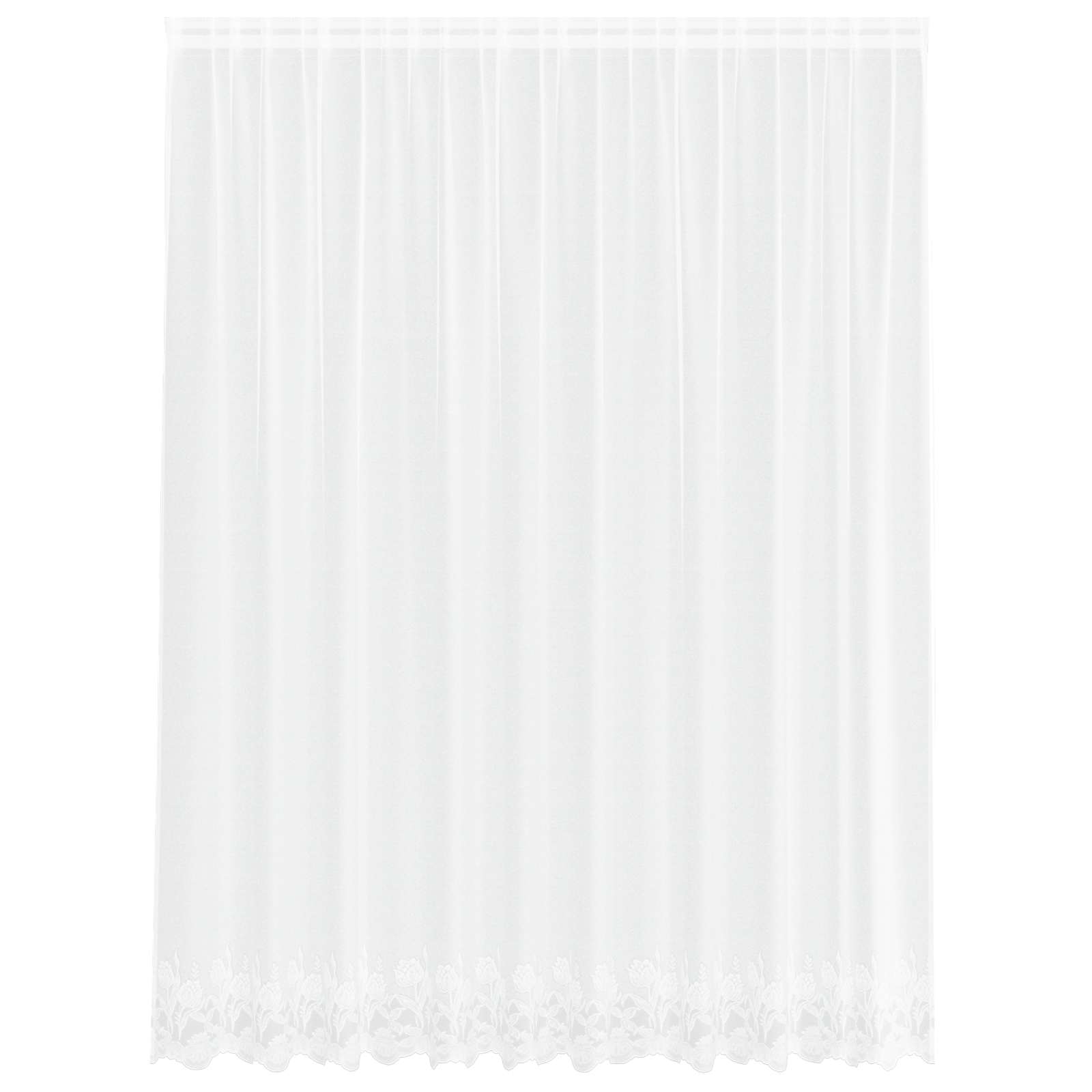 Kantgordijn met gordijnen Bloemen Wit 200 x 300 cm Polyester