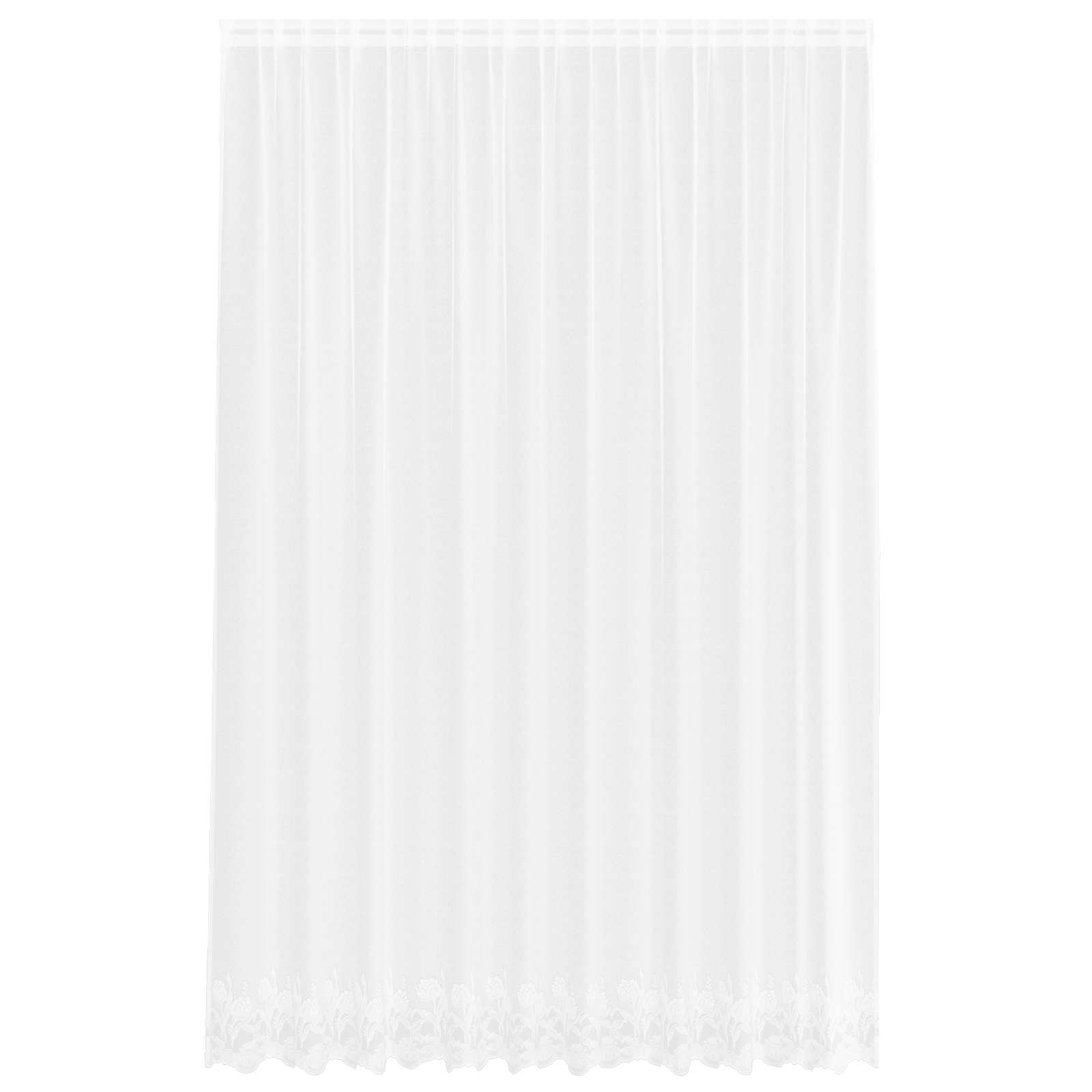 Kantgordijn met gordijnen Bloemen Wit 300 x 300 cm Polyester