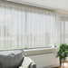 Kantgordijn met gordijnen Bloemen Wit 180 x 400 cm Polyester