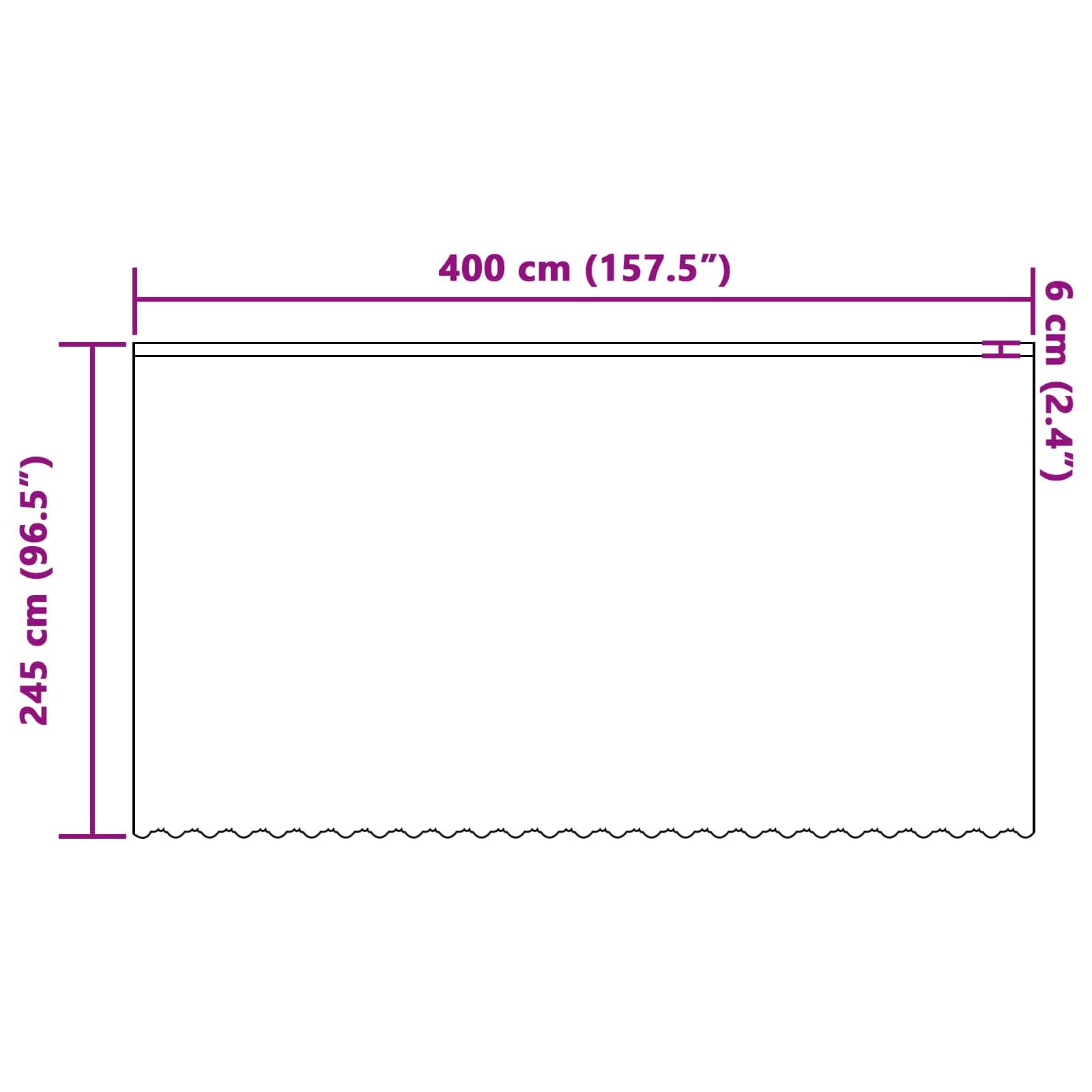 Kantgordijn met gordijnen Bloemen Wit 245 x 400 cm Polyester