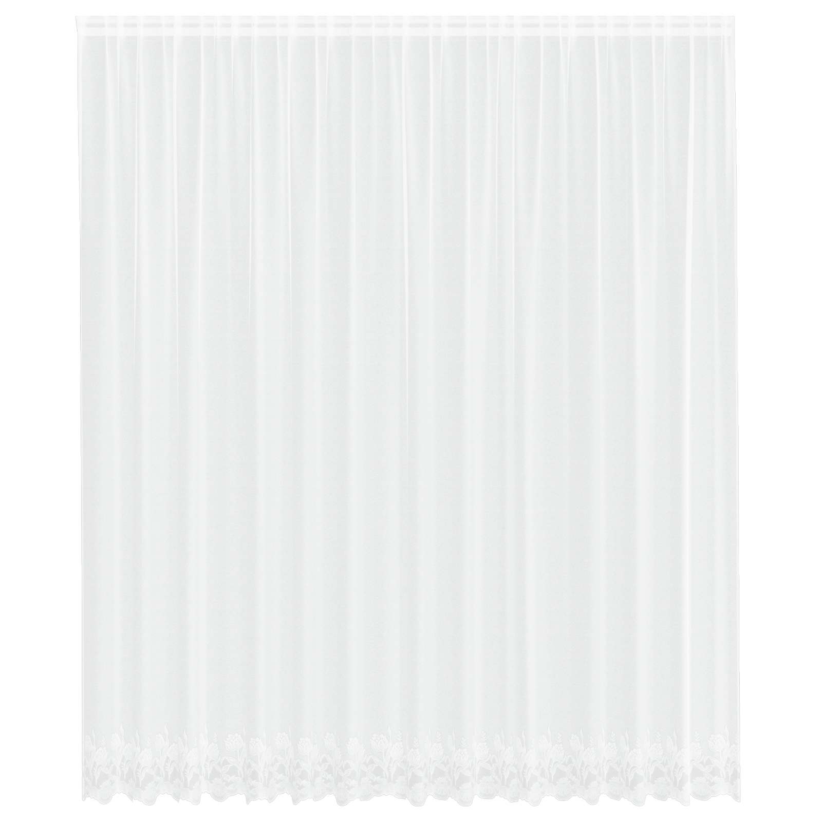 Kantgordijn met gordijnen Bloemen Wit 280 x 400 cm Polyester