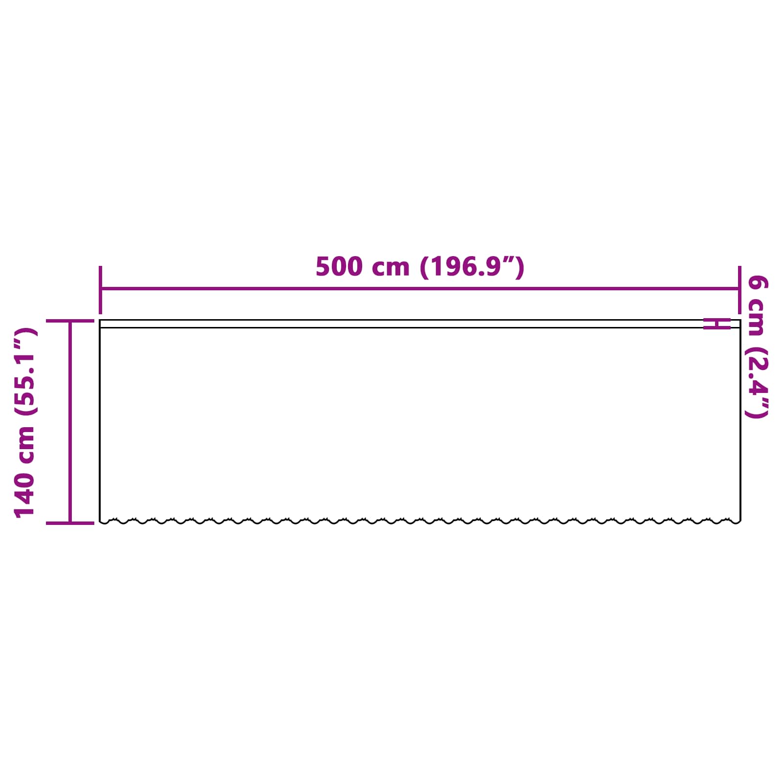 Kantgordijn met gordijnen Bloemen Wit 140 x 500 cm Polyester