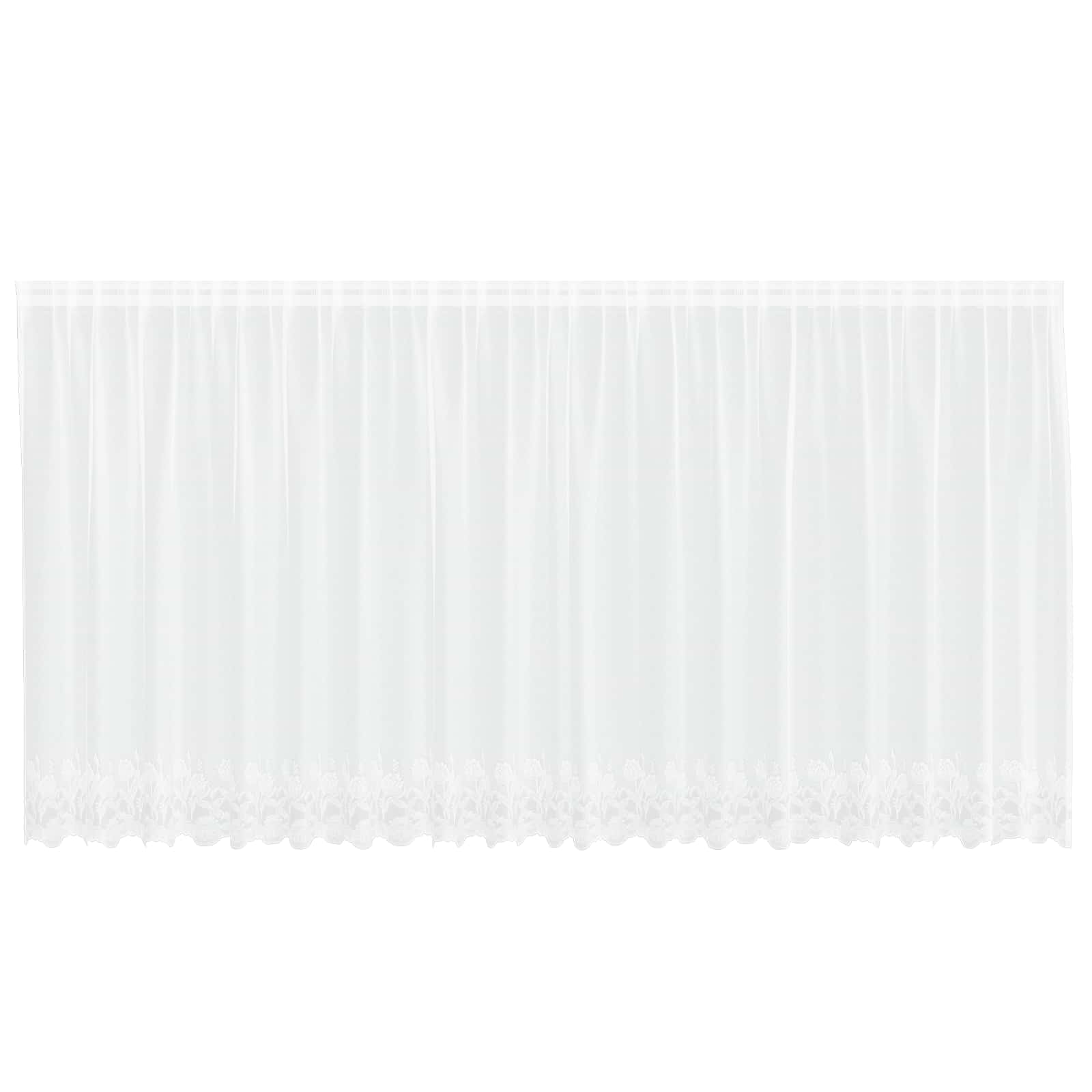 Kantgordijn met gordijnen Bloemen Wit 180 x 500 cm Polyester