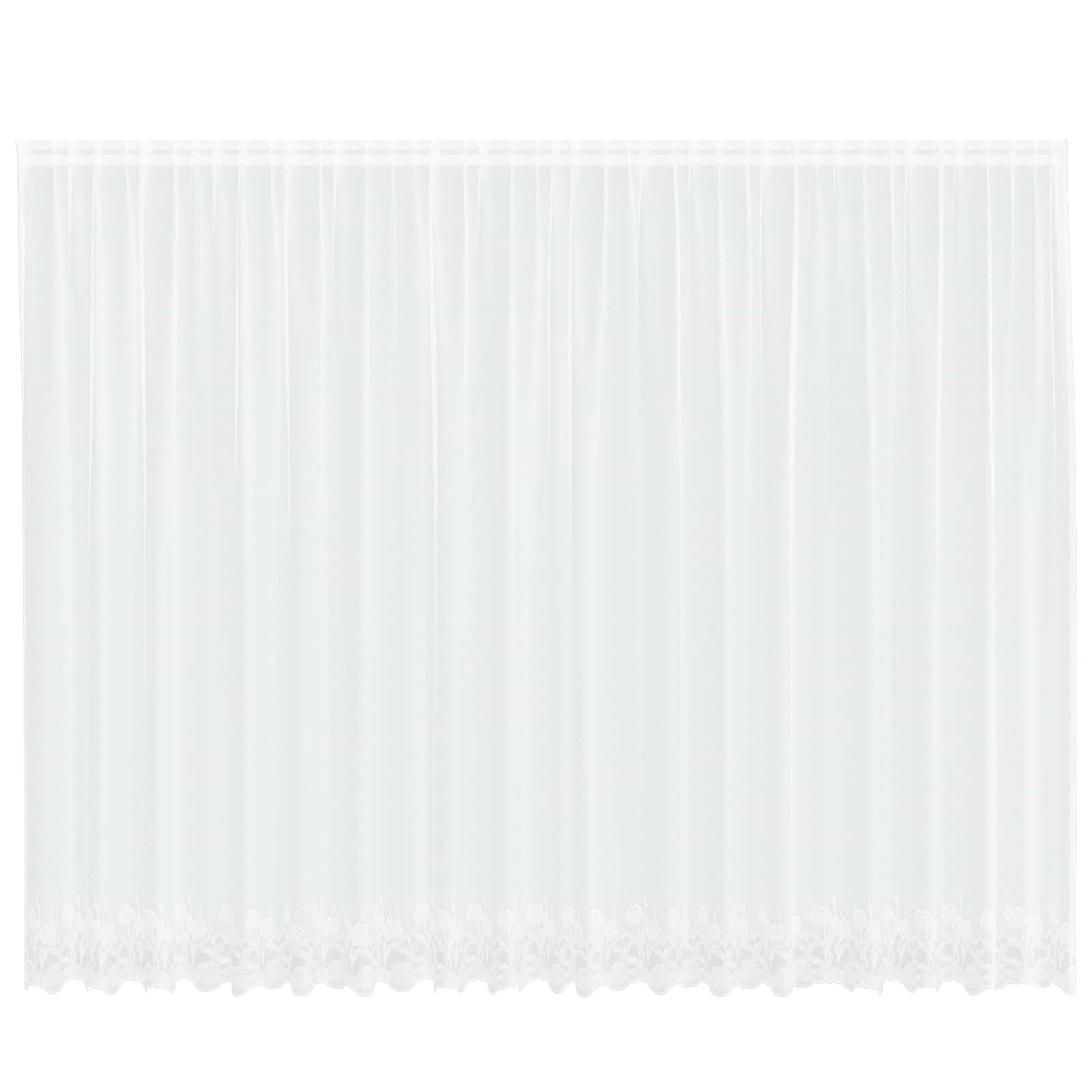 Kantgordijn met gordijnen Bloemen Wit 245 x 500 cm Polyester