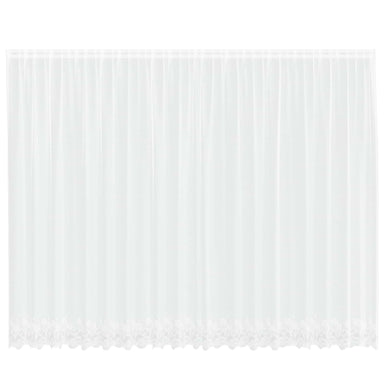 Kantgordijn met gordijnen Bloemen Wit 245 x 500 cm Polyester