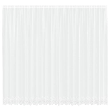 Kantgordijn met gordijnen Bloemen Wit 260 x 500 cm Polyester