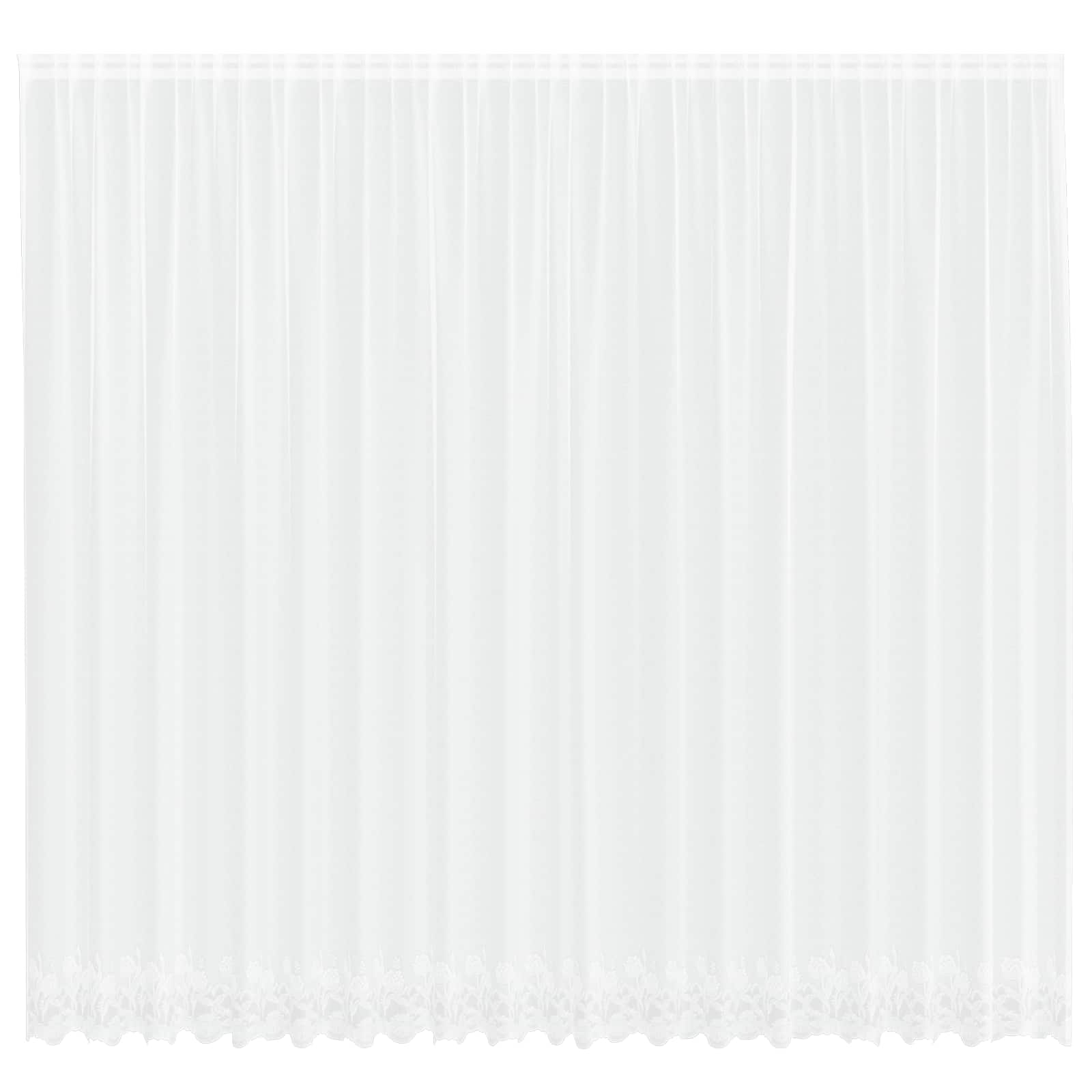 Kantgordijn met gordijnen Bloemen Wit 280 x 500 cm Polyester