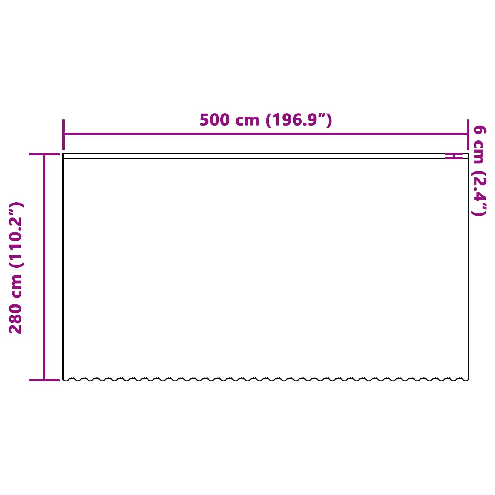 Kantgordijn met gordijnen Bloemen Wit 280 x 500 cm Polyester