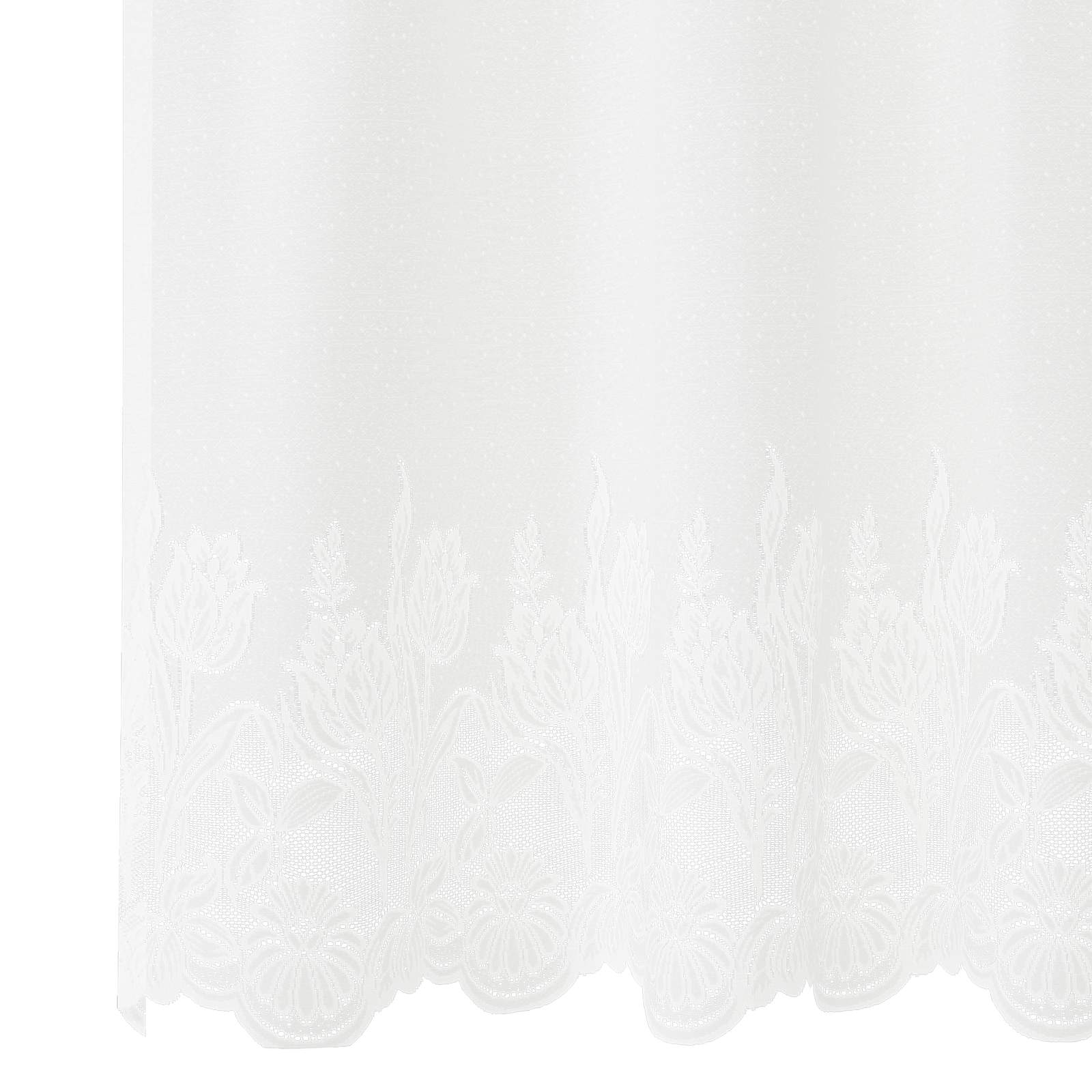 Kantgordijn met gordijnen Bloemen Wit 140 x 600 cm Polyester