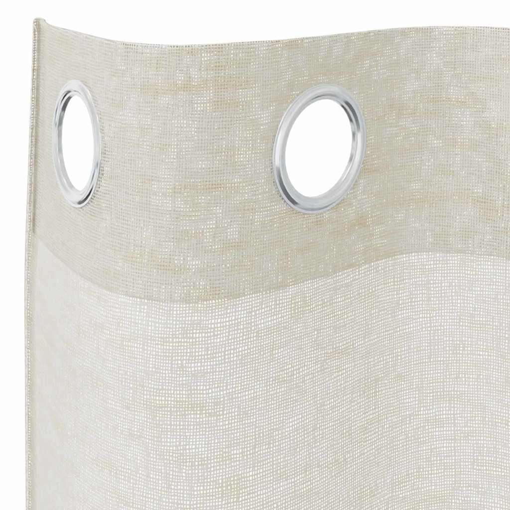 Voile Gordijn 2 st Crème 175 x 140 cm Polyester