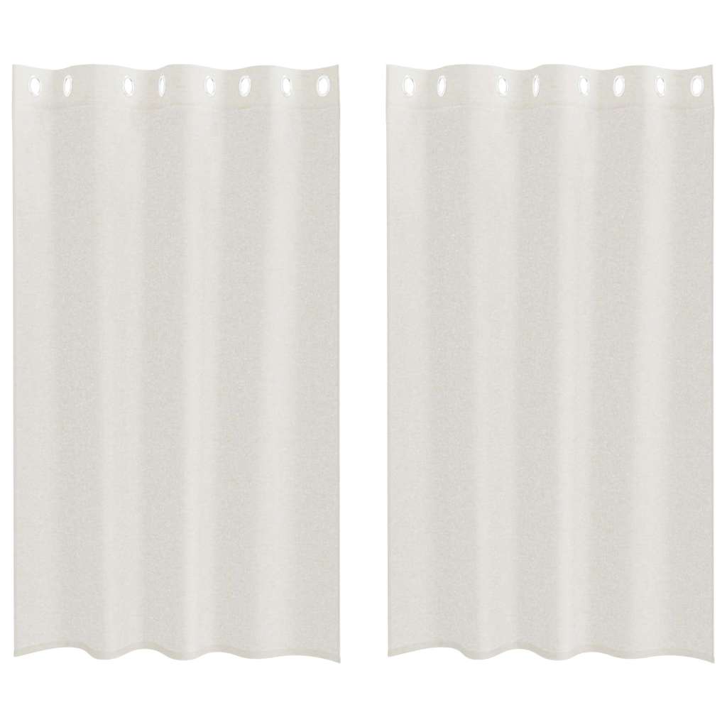 Voile Gordijn 2 st Crème 175 x 140 cm Polyester