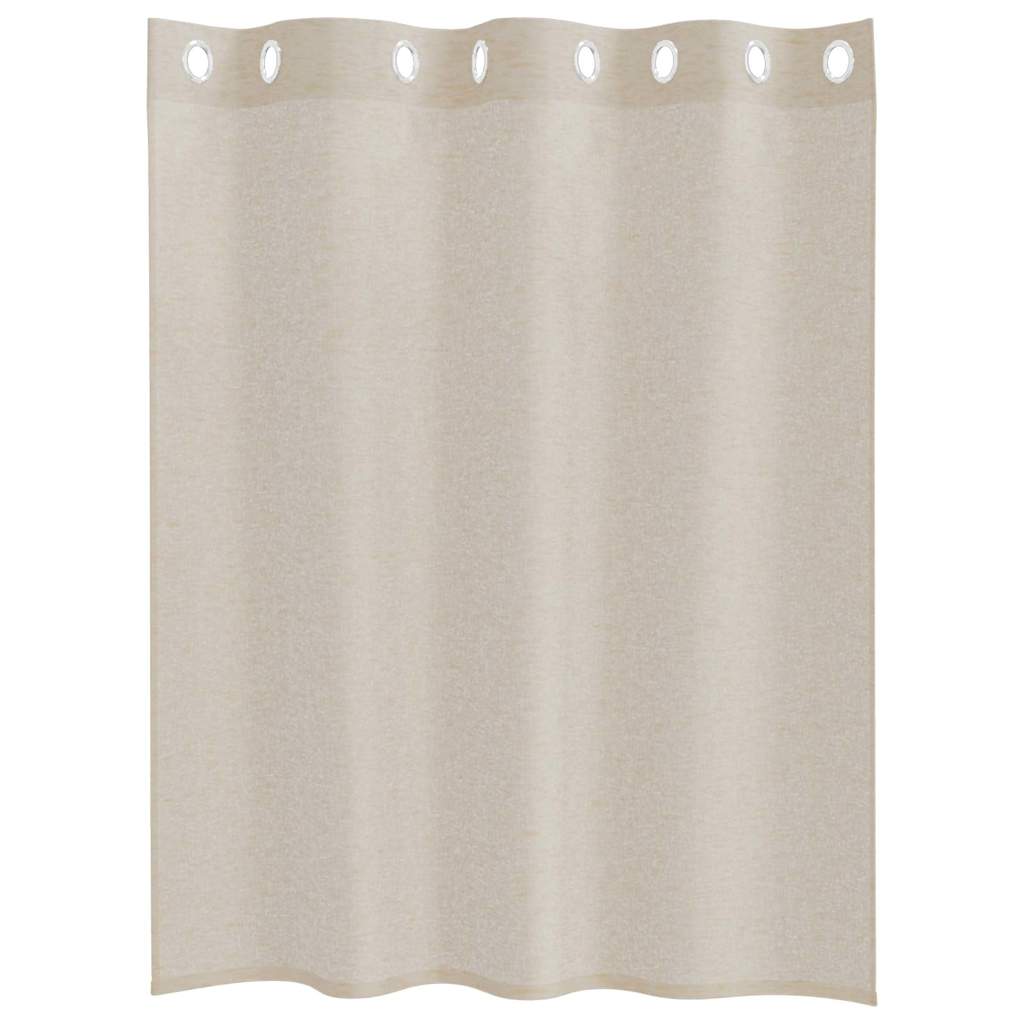 Voile Gordijn 2 st Zand 140 x 140 cm Polyester