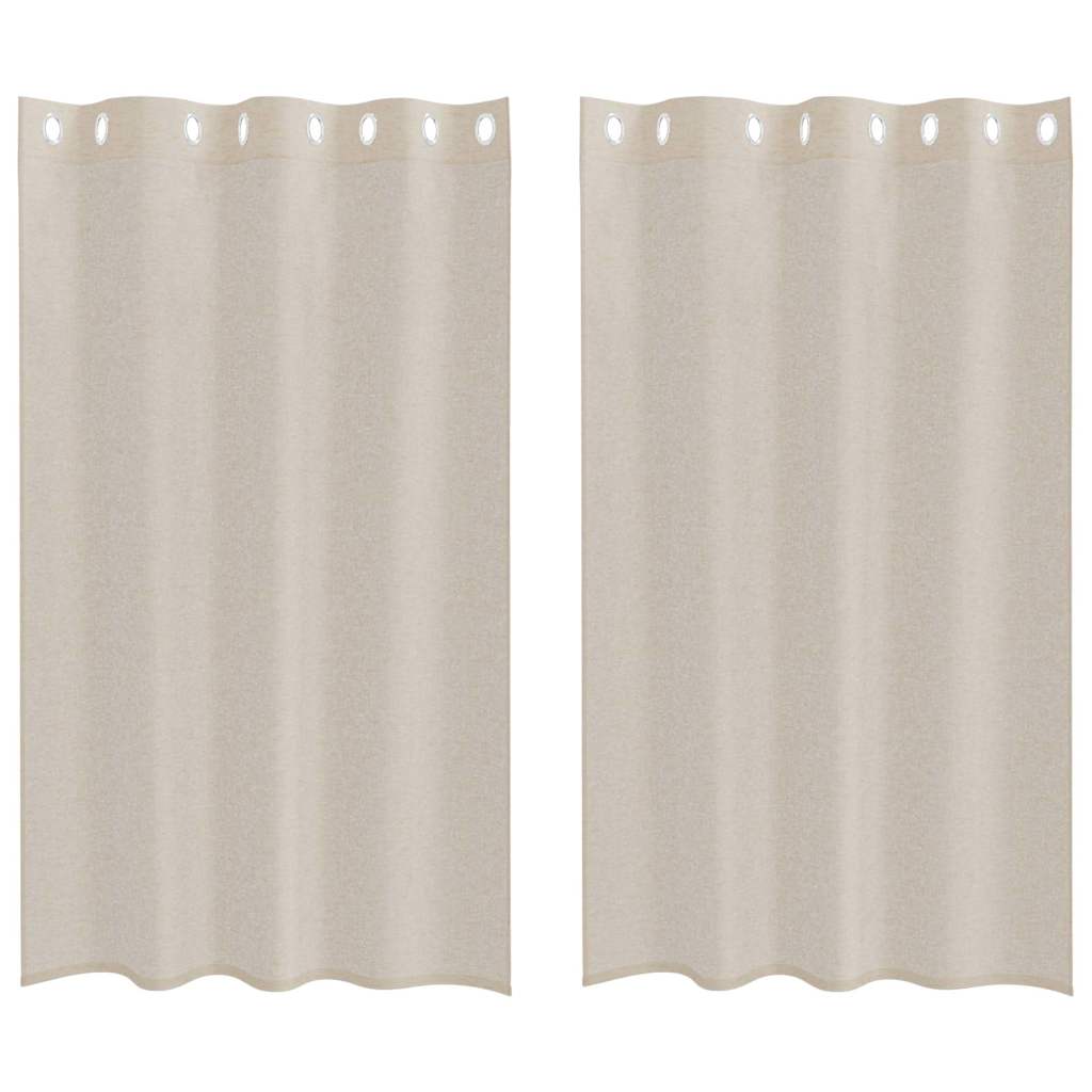 Voile Gordijn 2 st Zand 175 x 140 cm Polyester