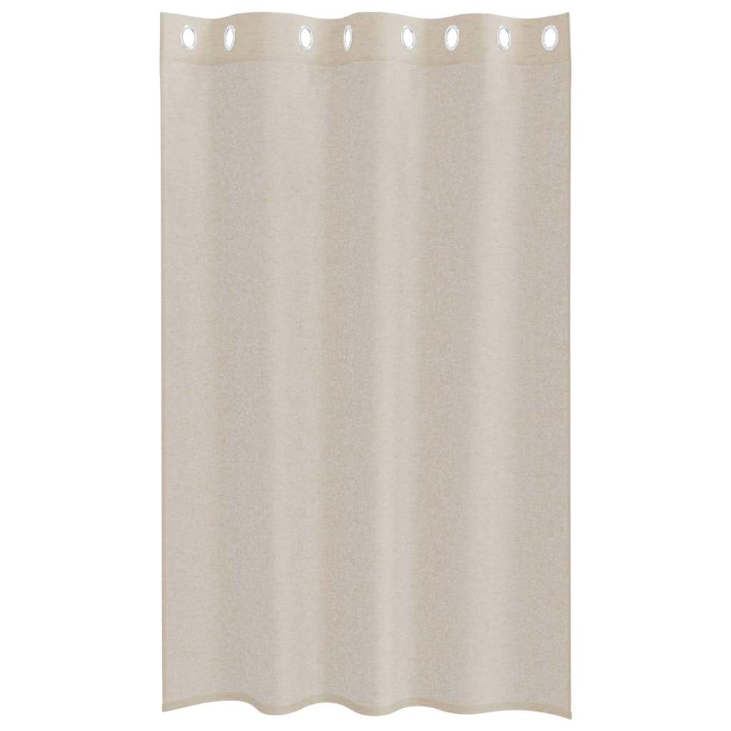Voile Gordijn 2 st Zand 175 x 140 cm Polyester