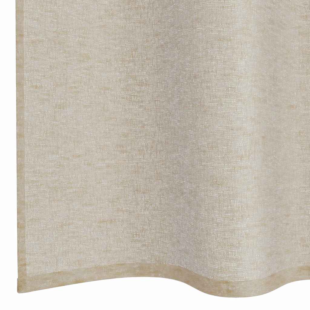 Voile Gordijn 2 st Zand 225 x 140 cm Polyester