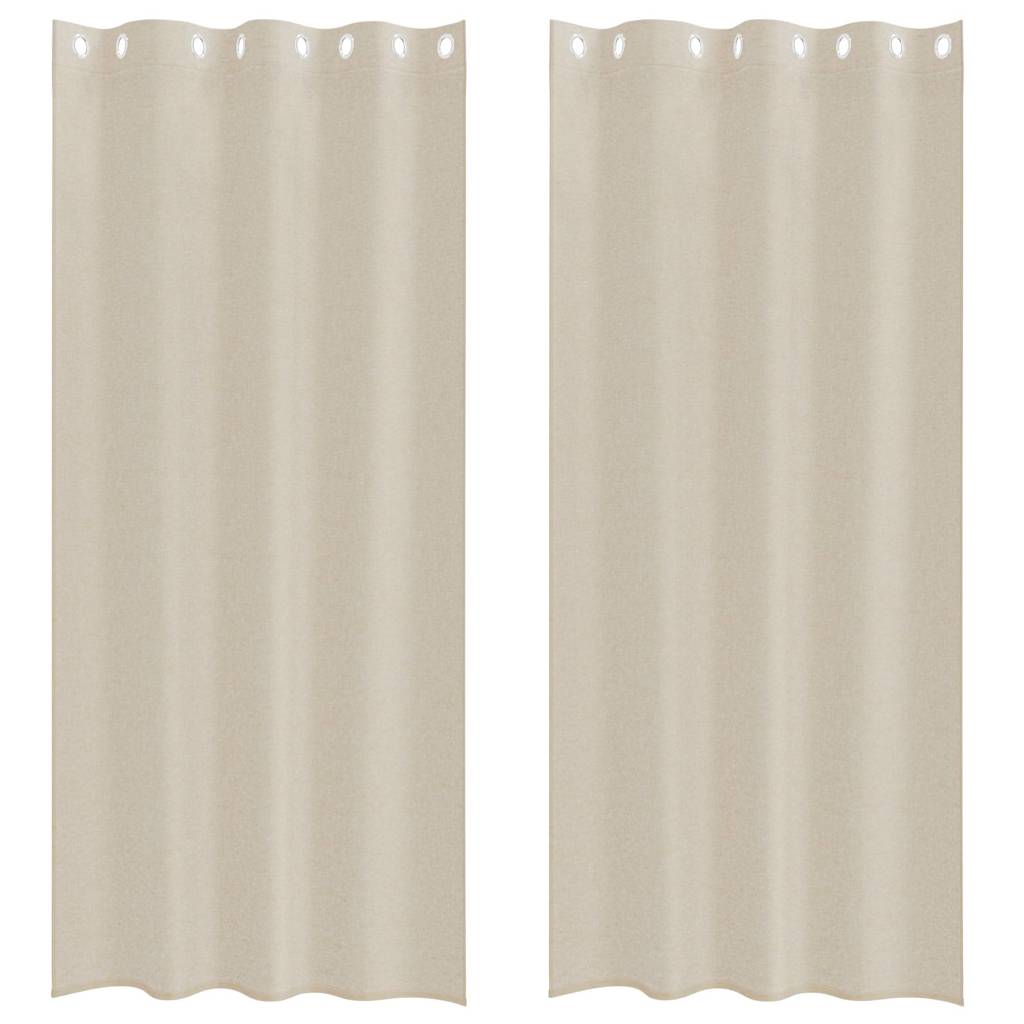 Voile Gordijn 2 st Zand 260 x 140 cm Polyester