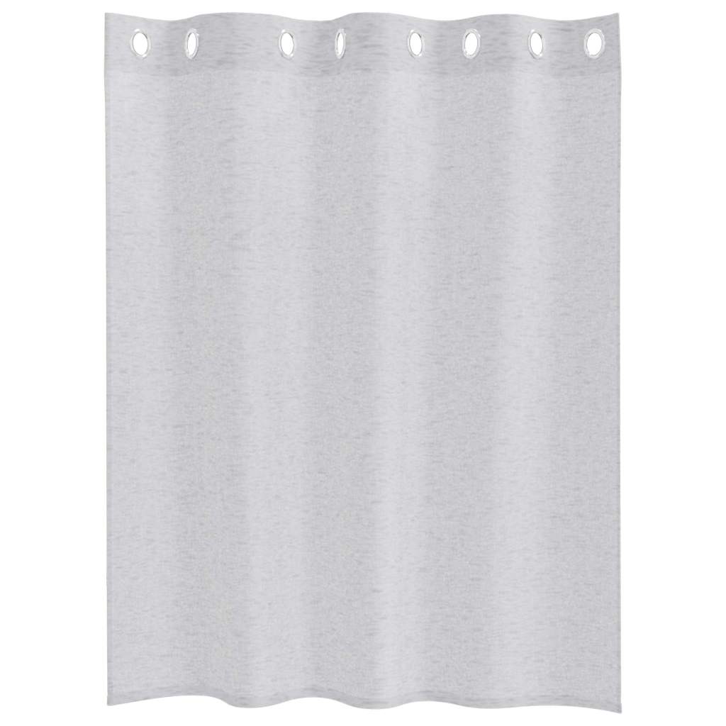 Voile Gordijn 2 st Lichtgrijs 140 x 140 cm Polyester
