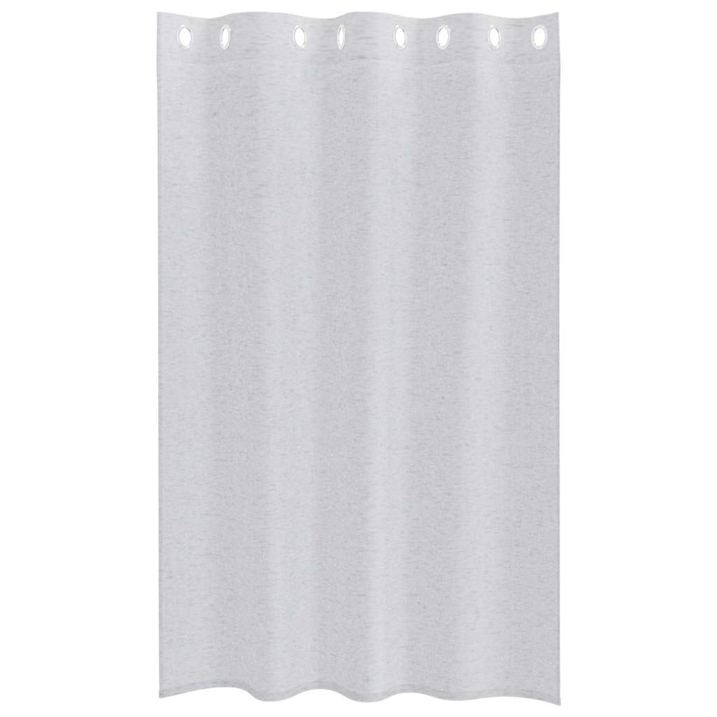 Voile Gordijn 2 st Lichtgrijs 175 x 140 cm Polyester