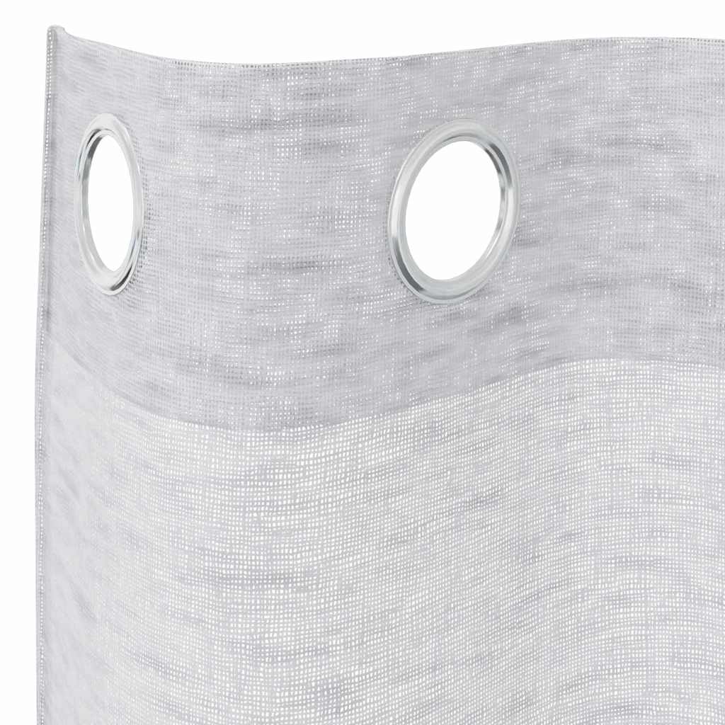 Voile Gordijn 2 st Lichtgrijs 245 x 140 cm Polyester