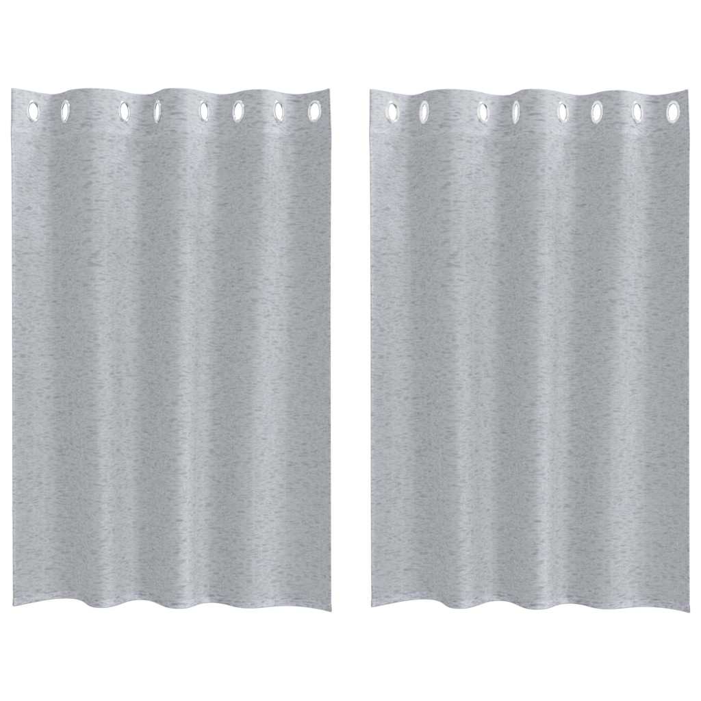 Voile Gordijn 2 st Donkergrijs 140 x 140 cm Polyester