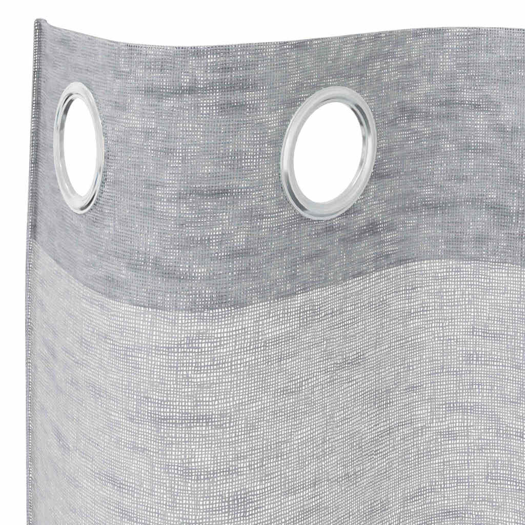 Voile Gordijn 2 st Donkergrijs 175 x 140 cm Polyester