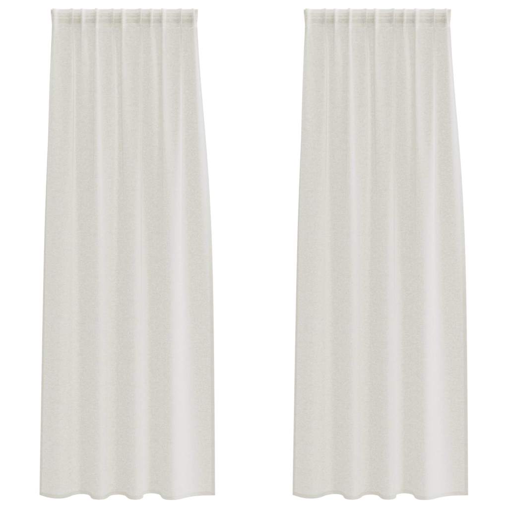 Voile Gordijn 2 st Crème 245 x 140 cm Polyester