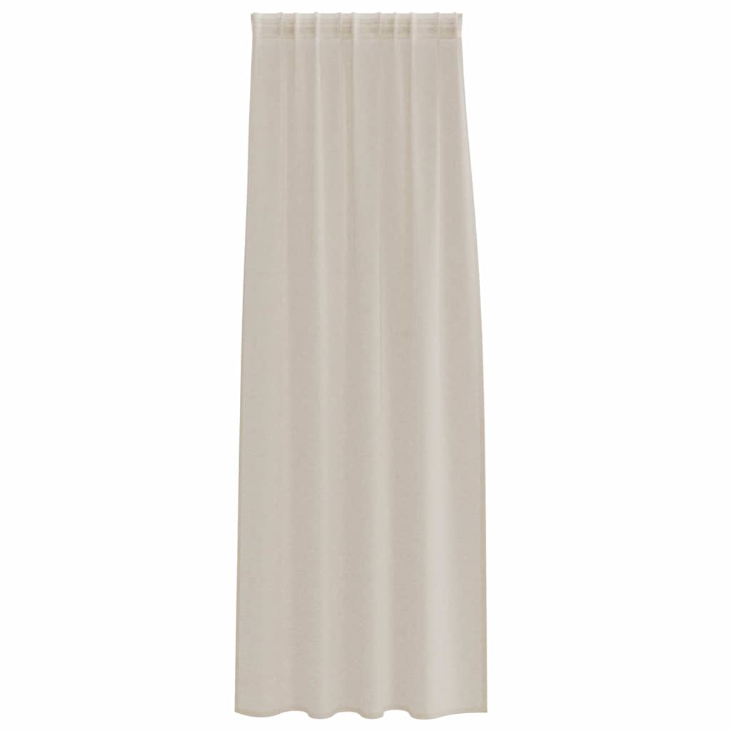 Voile Gordijn 2 st Zand 225 x 140 cm Polyester