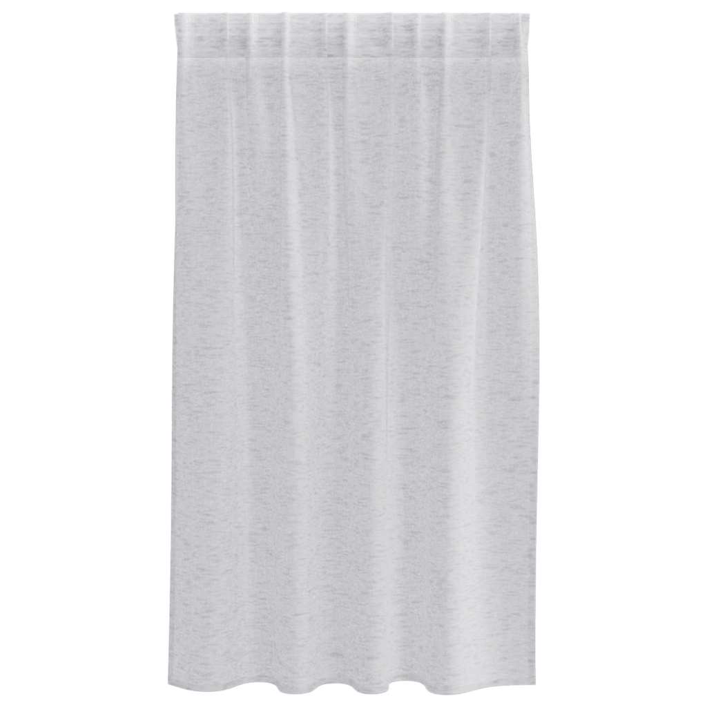 Voile Gordijn 2 st Lichtgrijs 140 x 140 cm Polyester