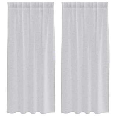 Voile Gordijn 2 st Lichtgrijs 175 x 140 cm Polyester