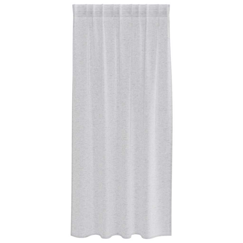 Voile Gordijn 2 st Lichtgrijs 175 x 140 cm Polyester