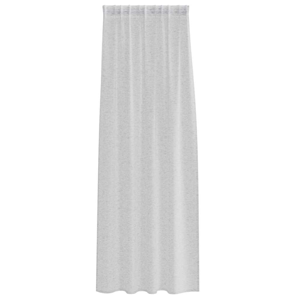 Voile Gordijn 2 st Lichtgrijs 225 x 140 cm Polyester