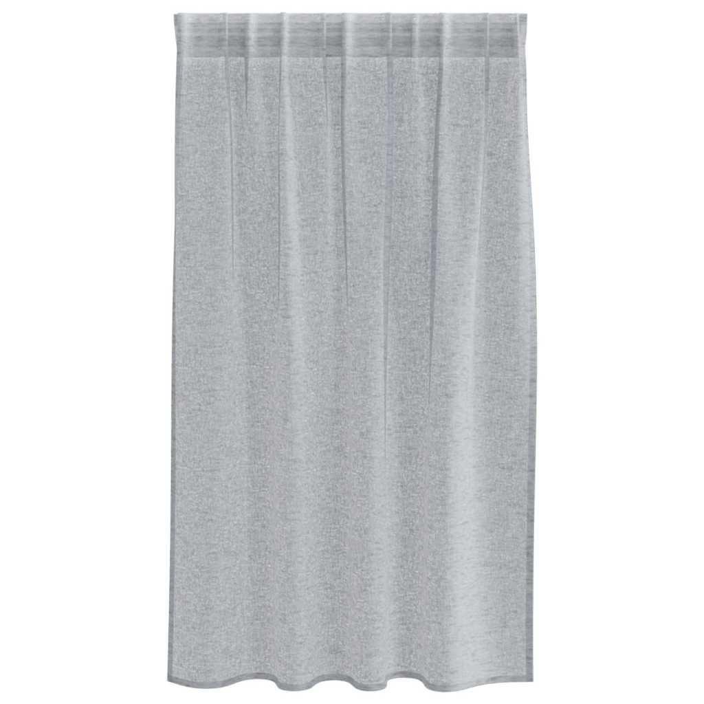 Voile Gordijn 2 st Donkergrijs 140 x 140 cm Polyester