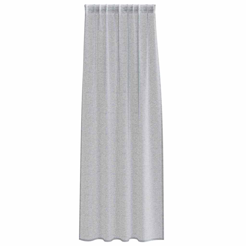 Voile Gordijn 2 st Donkergrijs 260 x 140 cm Polyester
