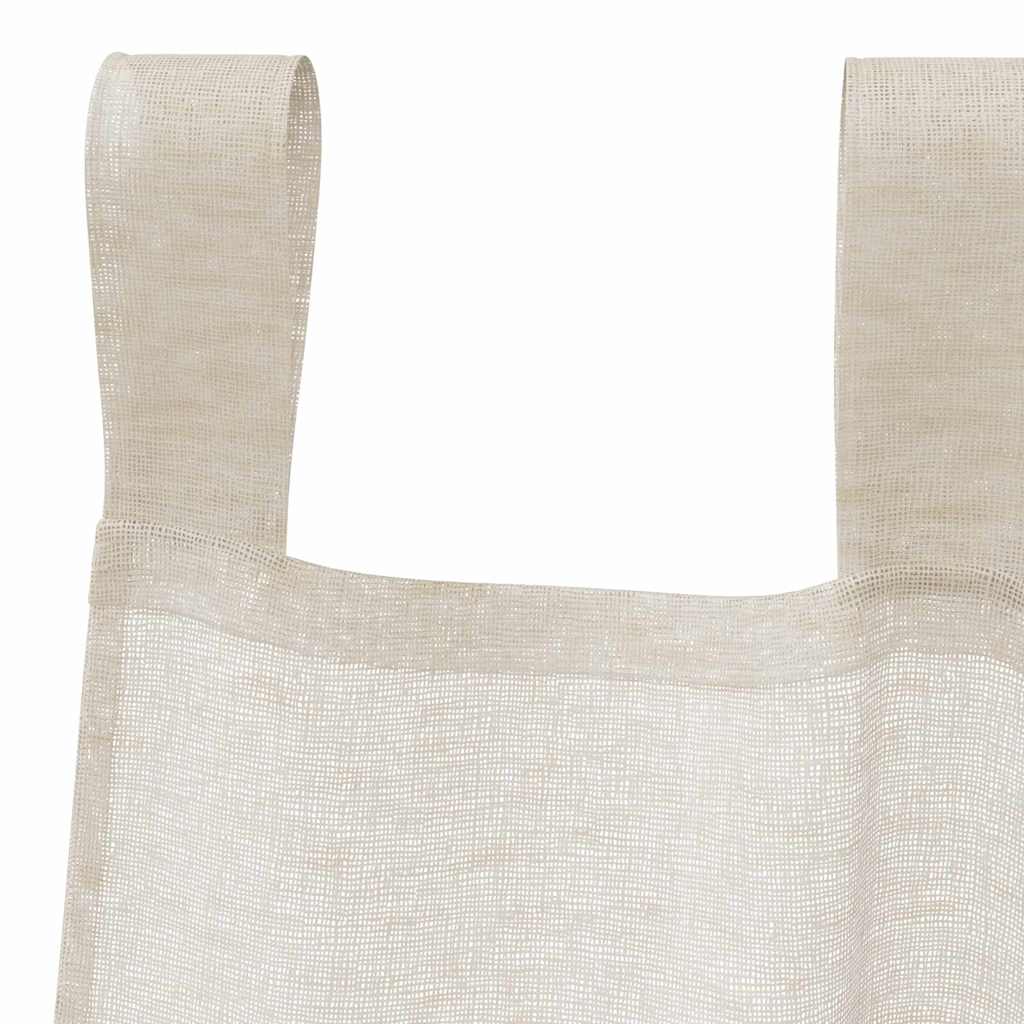 Voile Gordijn 2 st Zand 245 x 140 cm Polyester