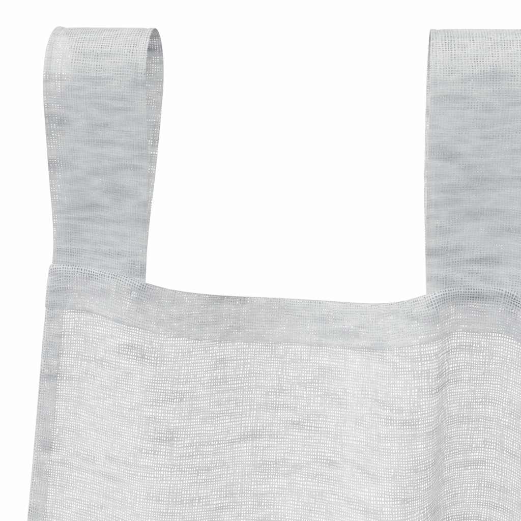 Voile Gordijn 2 st Lichtgrijs 260 x 140 cm Polyester