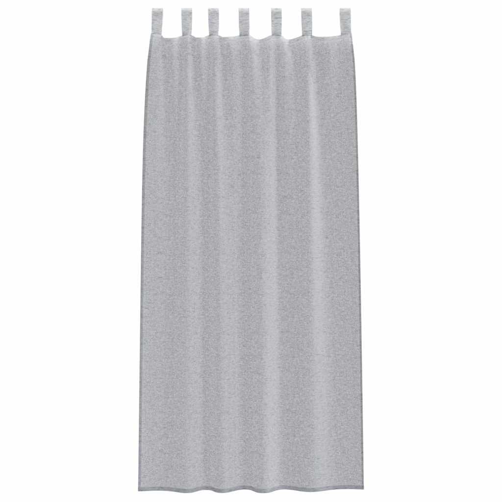 Voile Gordijn 2 st Donkergrijs 245 x 140 cm Polyester