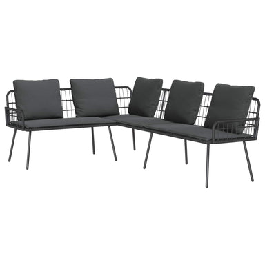 Bank met kussen Antraciet 173 x 231 x 90cm Staal