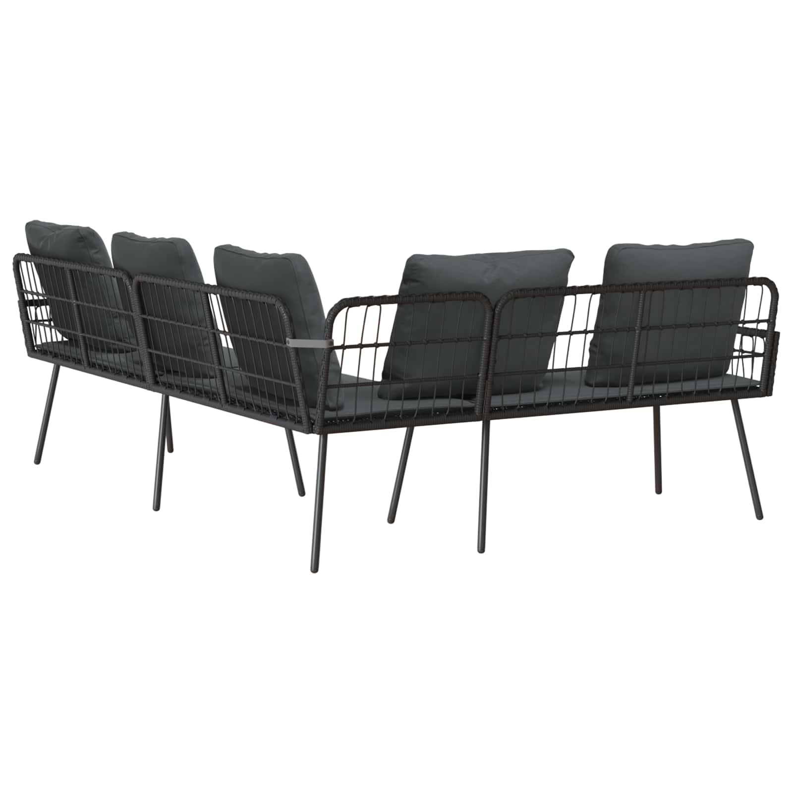 Bank met kussen Antraciet 173 x 231 x 90cm Staal