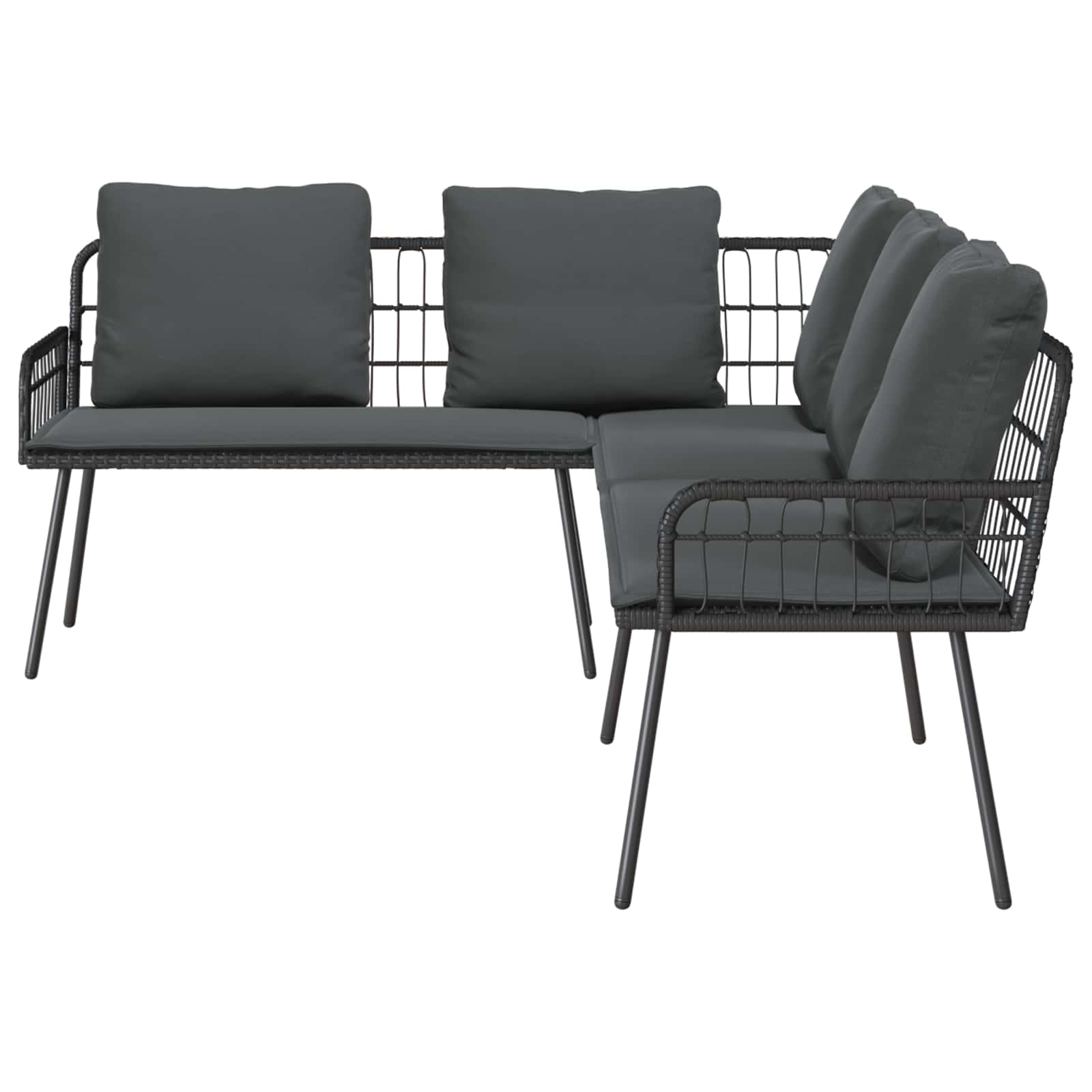 Bank met kussen Antraciet 173 x 231 x 90cm Staal